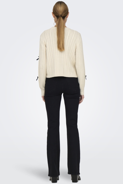 Jacqueline de Yong jdybow l/s o-neck cable pullover kn